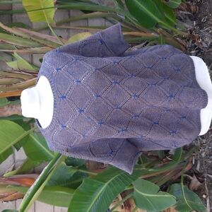 Anthropologie Moth short sleeve chunky sweater blue brown small medium